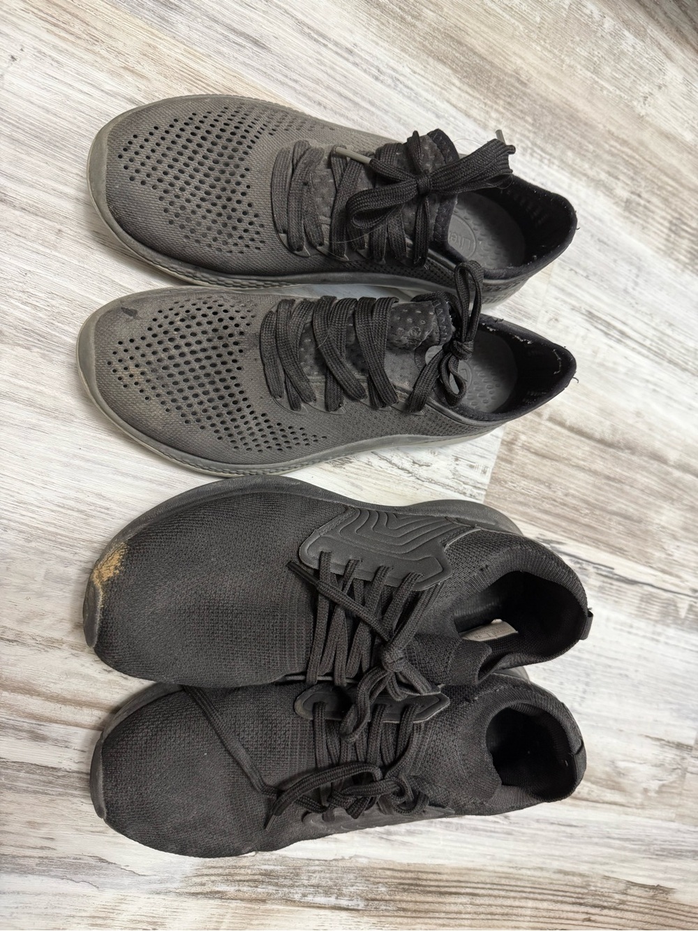 Bundle of Black work tennis shoes sz 8